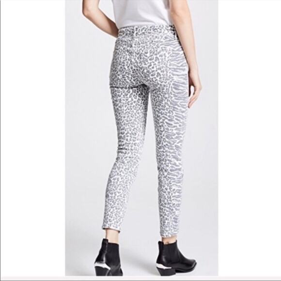 Current Elliott Grey & White Animal Print Stiletto Ankle Length Jeans Womens 25 - Picture 3 of 15